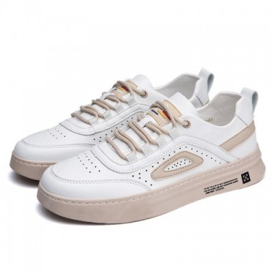 Korean Youth Casual Walking Shoes Men's Handmade Flat White Shoes